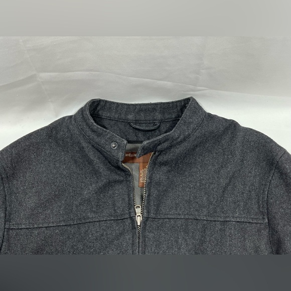 Perry Ellis Men Wool Blend Coat Jacket Lined Small S Black Charcoal Full Zipper - Picture 7 of 16